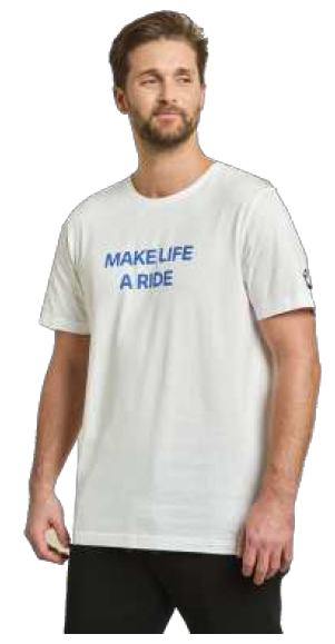 T-Shirt Make Life A Ride - Wit