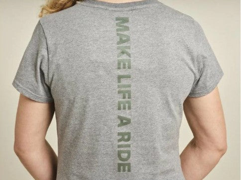 Dames - "Make Life a Ride" T-shirt - grijs